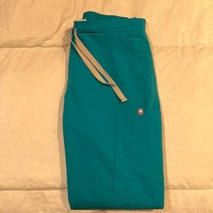 Figs teal yola scrub pants.